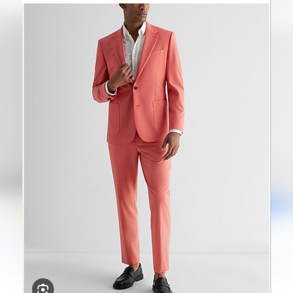 Express Wool Blend Coral Blazer And Pants Size 40S Blazer Jacket And 32x32 Pants
